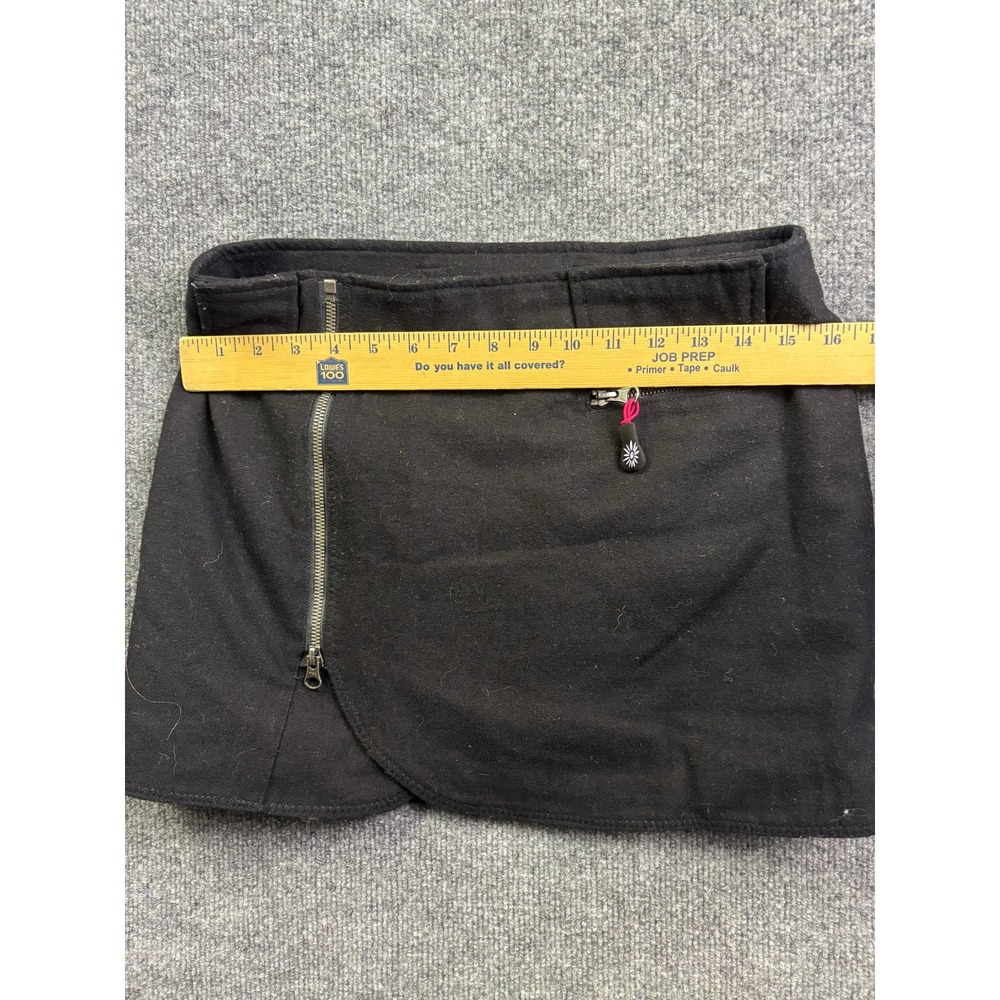 SKHOOP Wool Blend Skirt Womens Small Black Mini Side Zip Outdoor Wrap Style - Picture 3 of 6