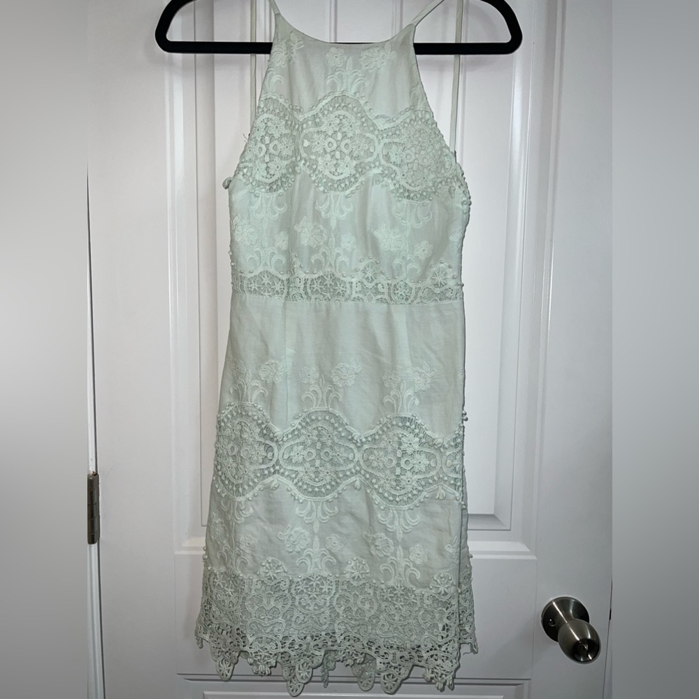 Mint Open Back Lace Dress - Picture 8 of 11