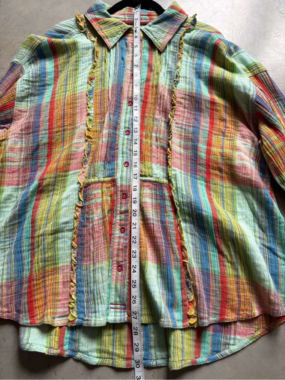 Free People We The Free Madras Ruffle Shirt - Picture 9 of 16