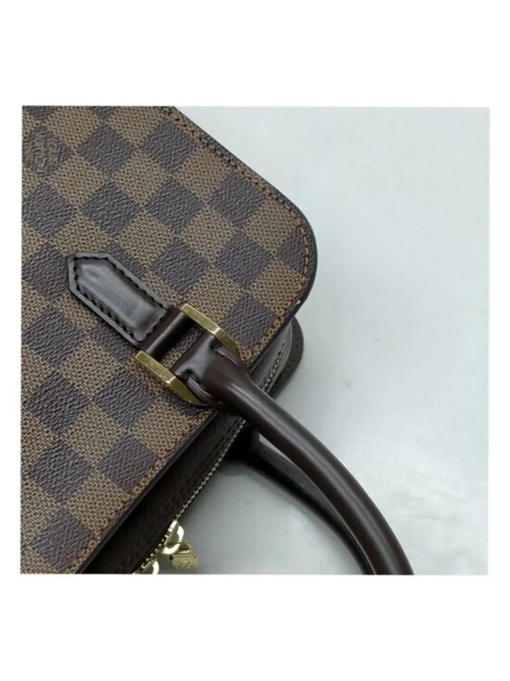 Authentic Louis Vuitton Triana Damier Ebene Handbag Brown Checkered Top Handle - Picture 7 of 15