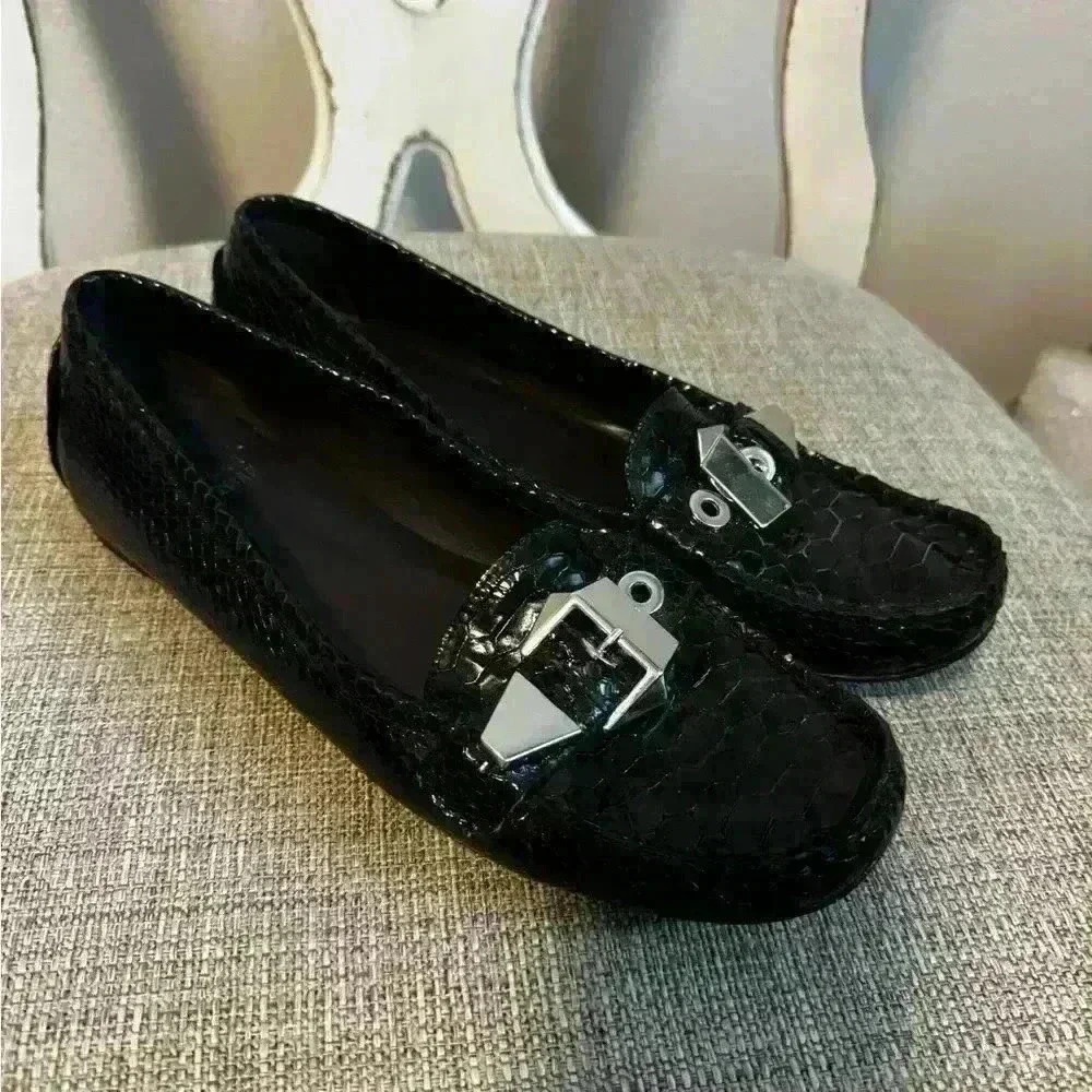 Stuart Weitzman Snakeskin Loafers Size 8M - Picture 4 of 9