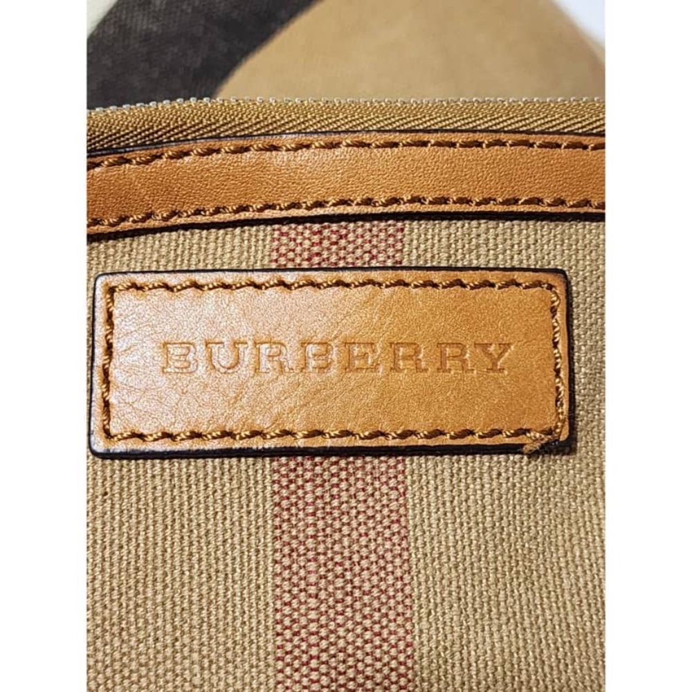 BURBERRY Canvas Mega Check Mini Ashby Hobo Saddle Bag Brown/Beige - Picture 5 of 14