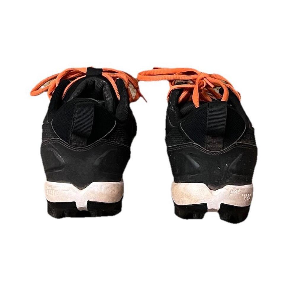 Nike Baseball Cleats Men’s 9 Black White Orange Lace Up Molded Cleats Athletic - Picture 5 of 9