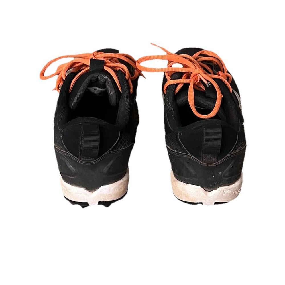 Nike Baseball Cleats Men’s 9 Black White Orange Lace Up Molded Cleats Athletic - Picture 6 of 9