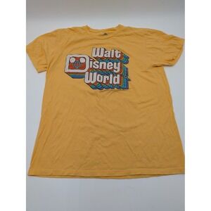 Disney Walt Disney World Retro Rainbow Graphic Tee Yellow XL Mens T-Shirt