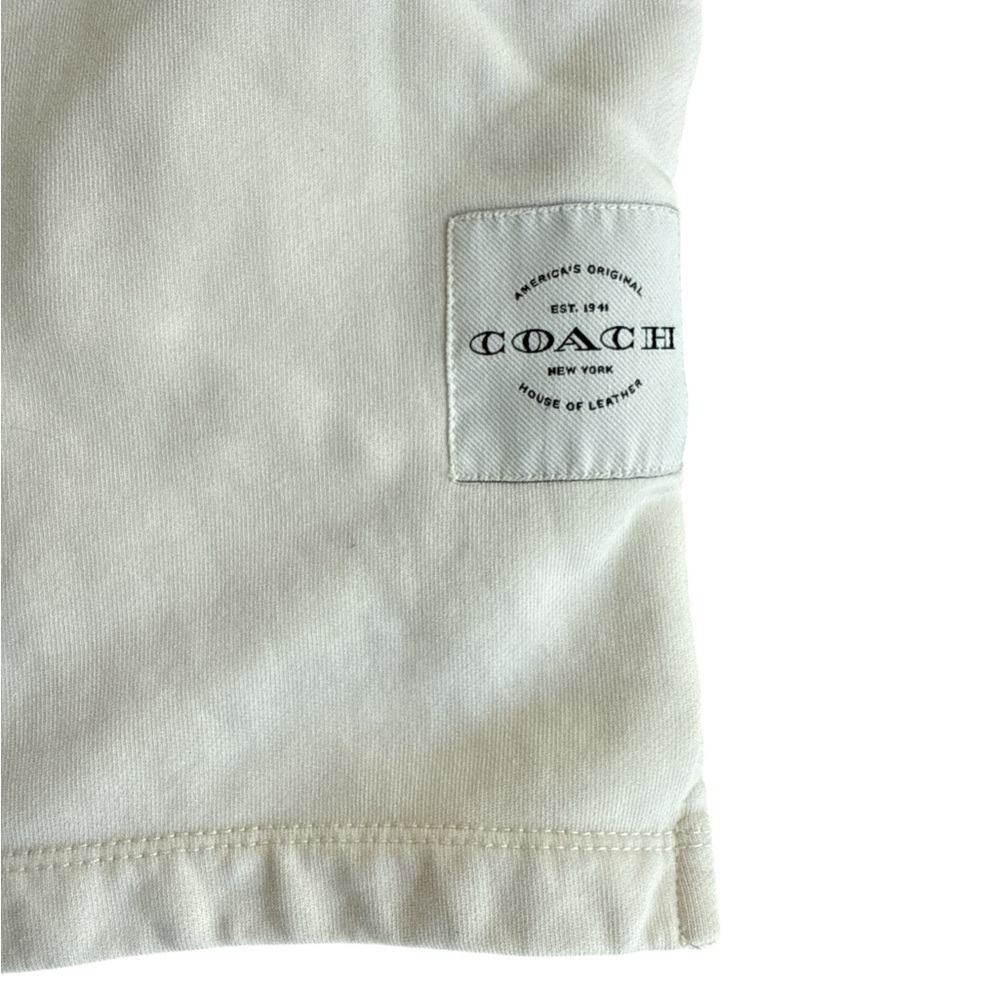 Coach Garment Die Track Shorts Cream Size Small - Picture 4 of 5