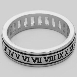 1 LEFT!! SILVER ROMAN NUMERAL RING