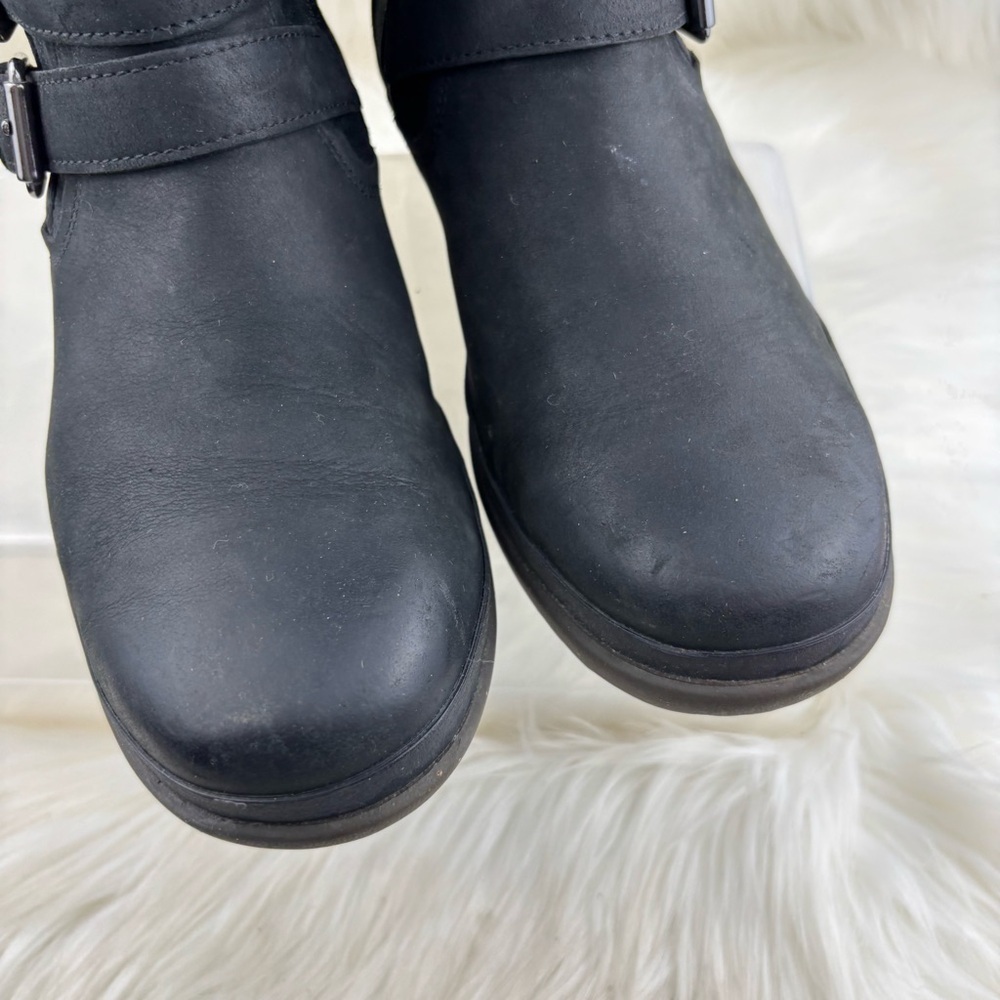 UGG Black Combat Boots with Strap Detail - Picture 6 of 12