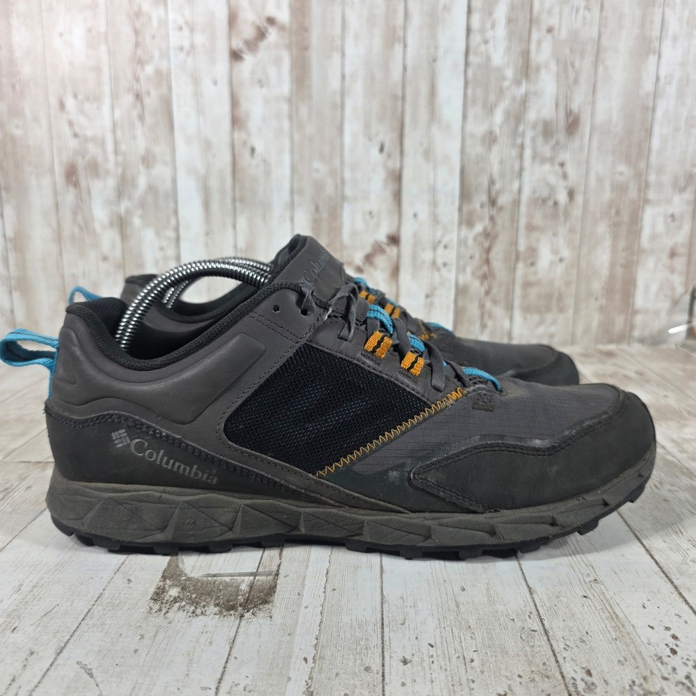 Columbia FluidFoam Mens Hiking Shoes Charcoal Grey Blue Orange Low Top Sneakers
