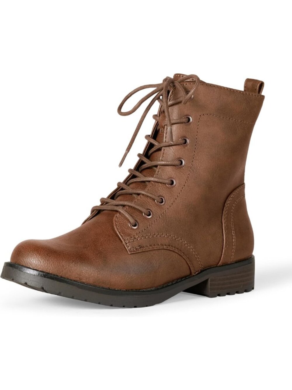 Stylish Women's Lace-Up Combat Boots with Lug Sole & Side Zipper - Trendy