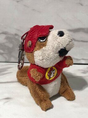 BUC-EES Beaver Plush Keychain Gas Station Mini 3.5" Bucees Souvenir