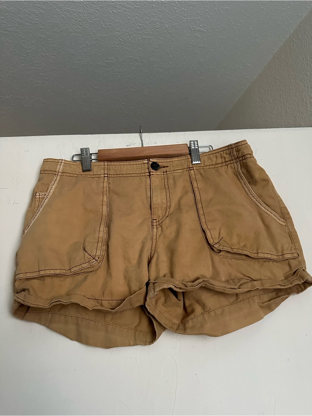 Fat Face Khaki Cotton Utility Shorts