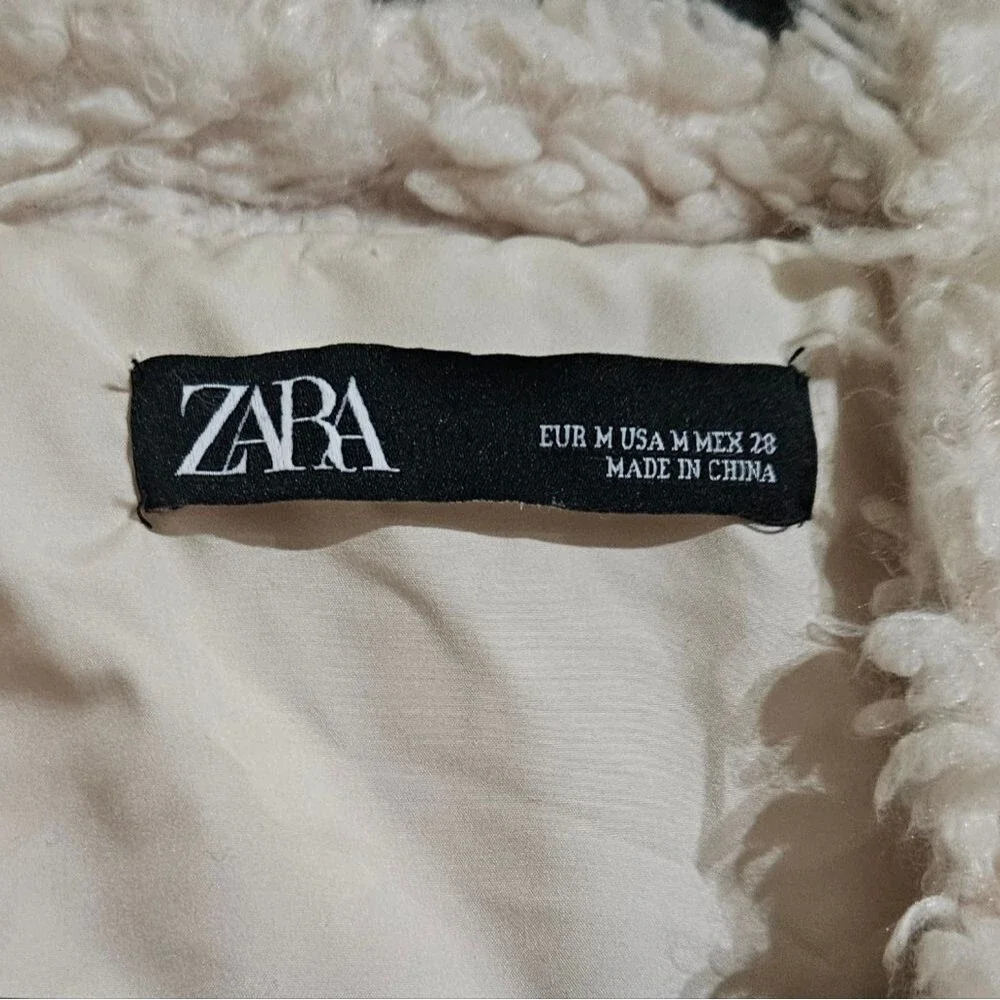 Zara Women's Cream Teddy Jacket - Picture 8 of 16