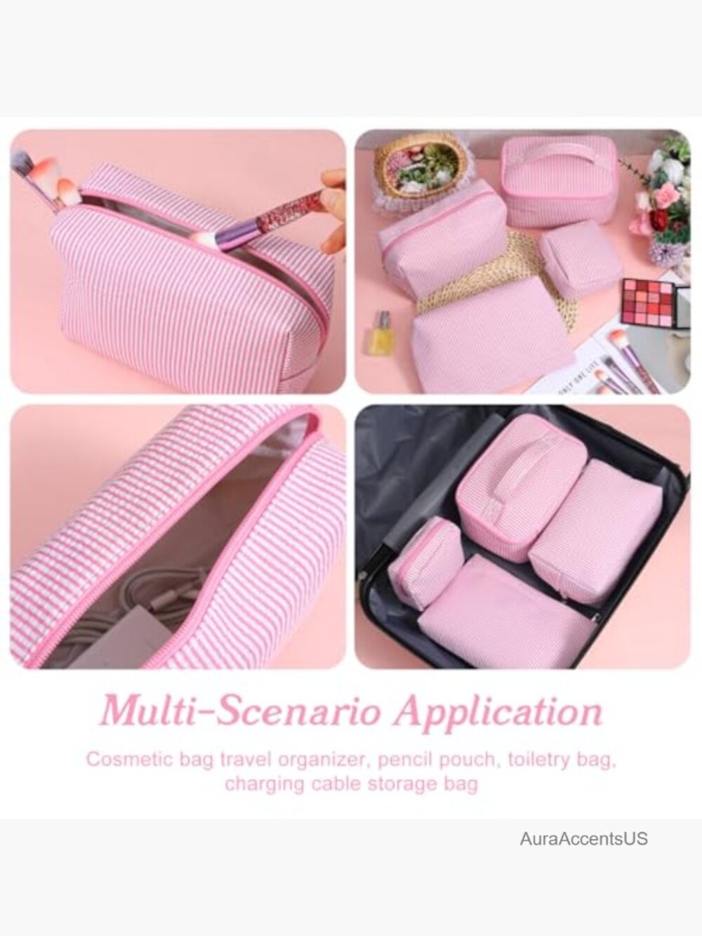 4-Piece Travel Toiletry Bag Set with Multi-Size Pouches - Picture 6 of 7