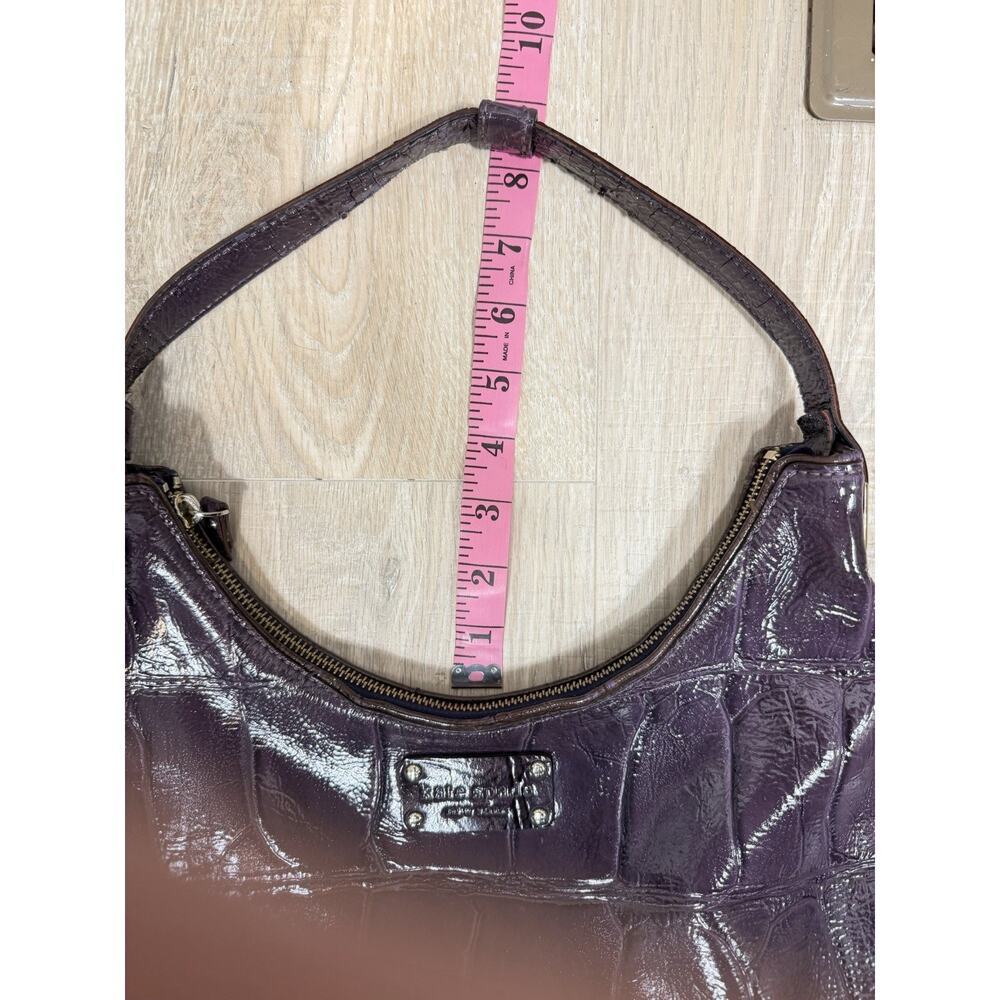 Kate Spade Purple Croc-Embossed Leather Shoulder Bag Hobo - Picture 11 of 11