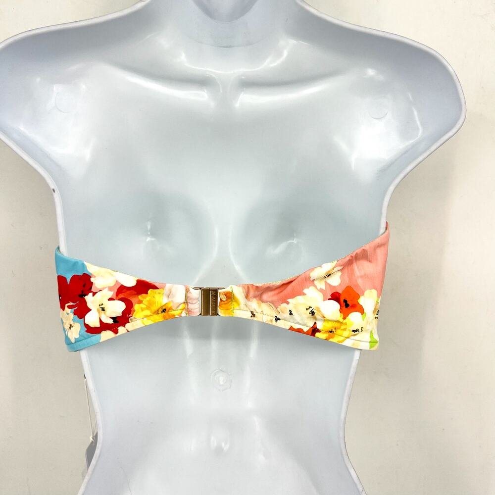SEAFOLLY Women's Cuba Bandeau Bikini Top Size 10 Turquoise Multi Printed NWT - Picture 9 of 15