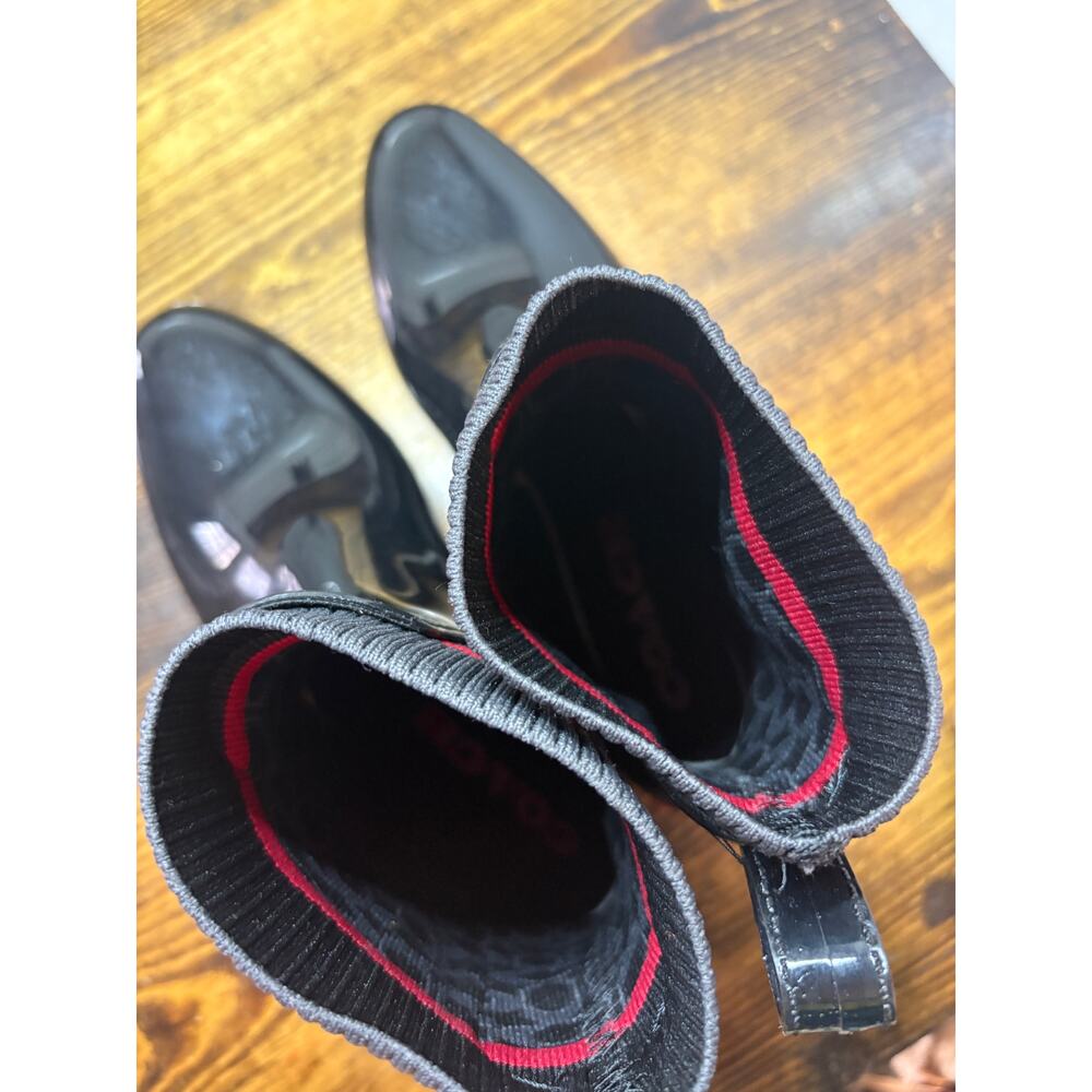 Coach Black Rivington Signature‎ Print Rain Boots Size 8 - Picture 6 of 9