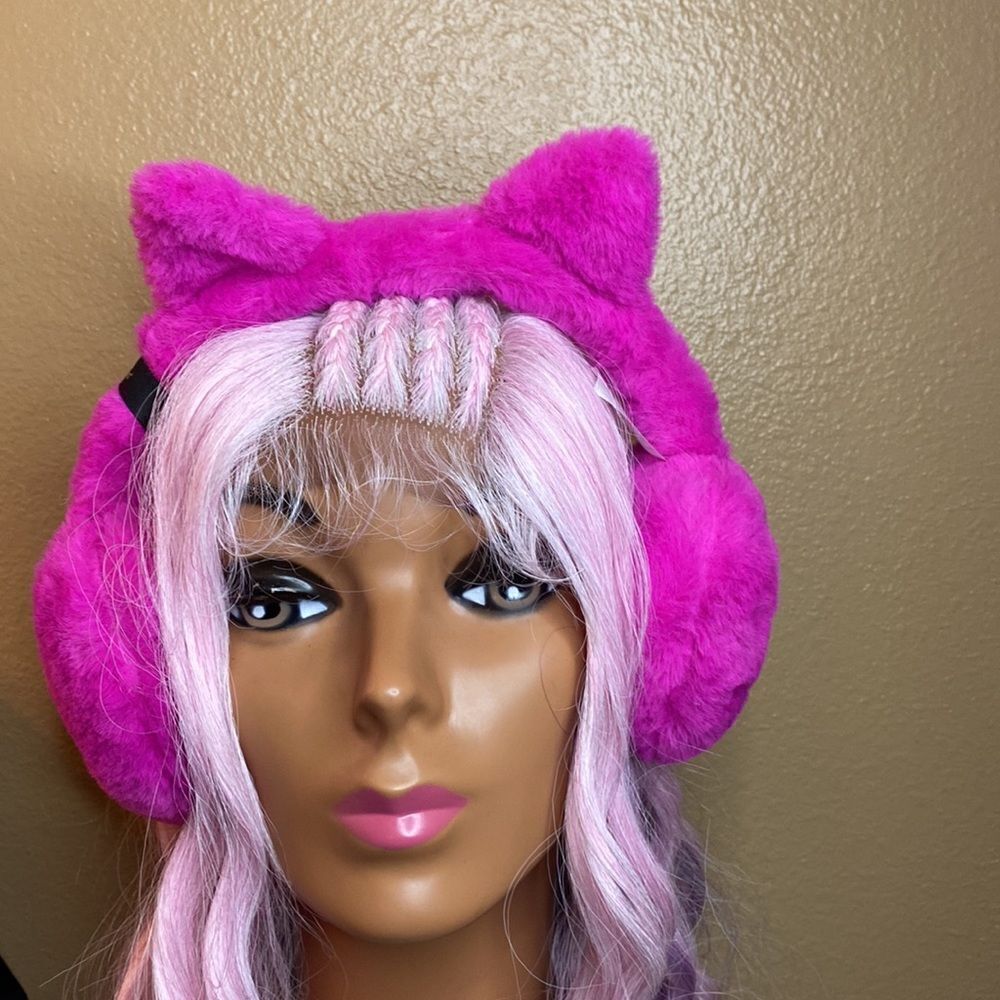 Hot Pink Baby Phat Furry Ear Muffs - Picture 1 of 5