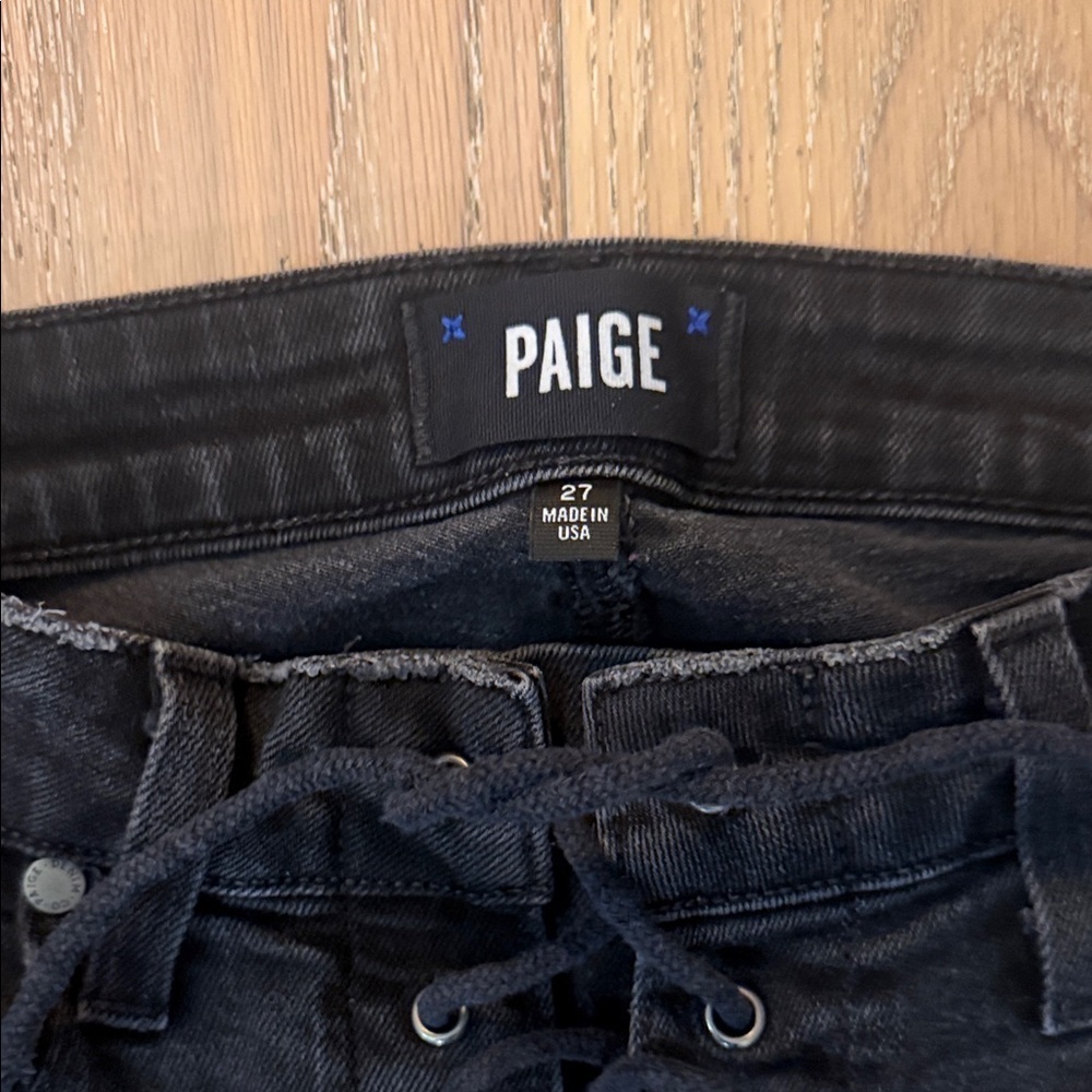 ❄️PAIGE Collette Flare Jeans with Lace-Up Front - Picture 3 of 6