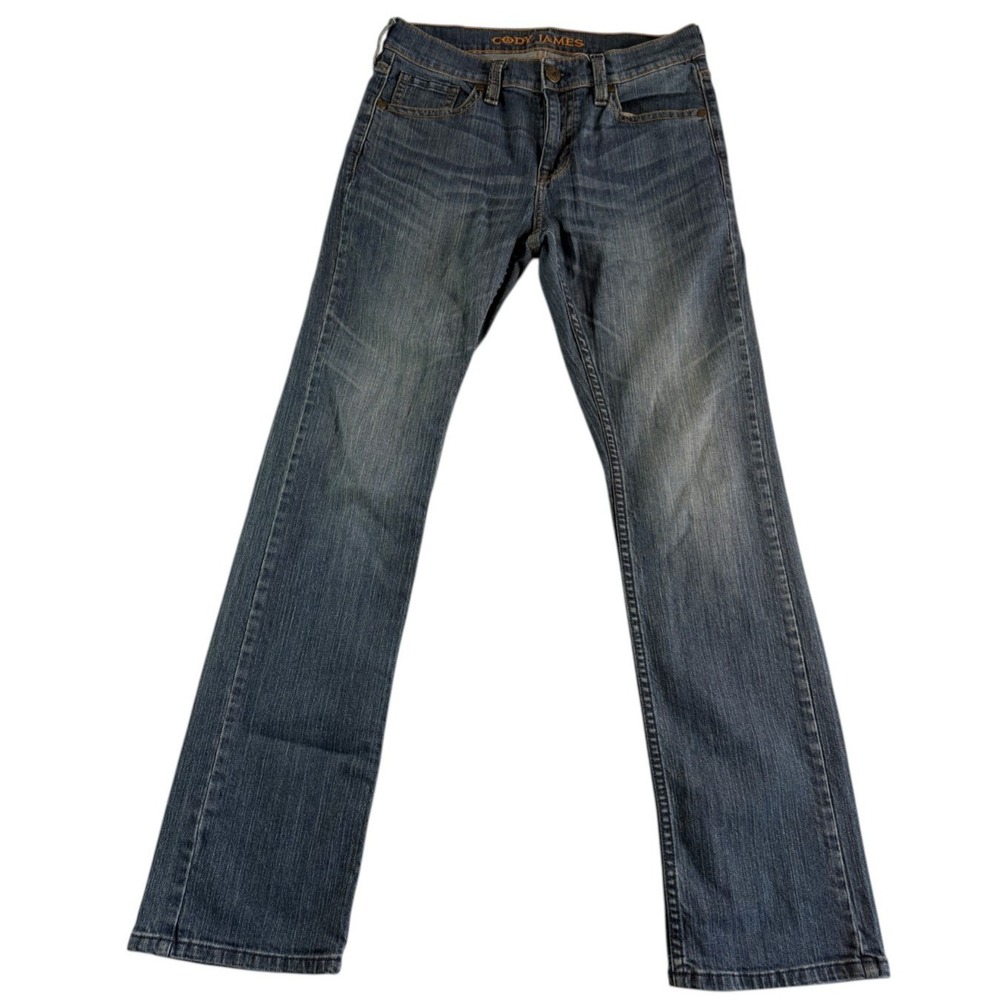 Cody James Straight Leg Jeans Men 30x32 (31) Blue Whiskered Denim Faded Cowboy