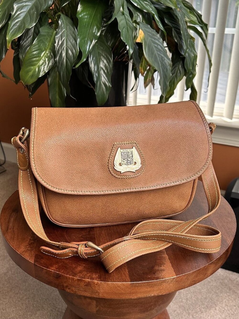 LANCEL Leather Crossbody Bag, British Tan, Taupe