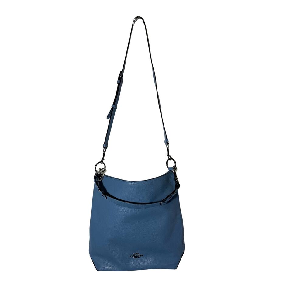 Coach Abby Duffle Crossbody Bag Blue Pebbled Leather Style 31507