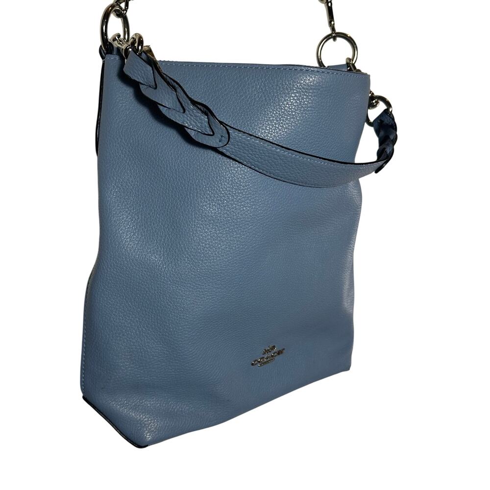 Coach Abby Duffle Crossbody Bag Blue Pebbled Leather Style 31507 - Picture 2 of 13