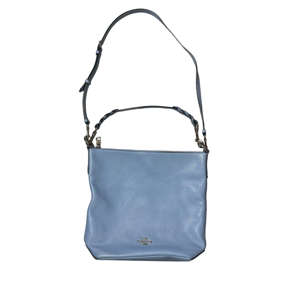 Coach Abby Duffle Crossbody Bag Blue Pebbled Leather Style 31507 - Picture 5 of 13