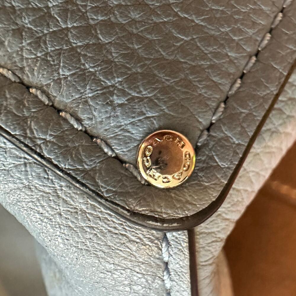 Coach Abby Duffle Crossbody Bag Blue Pebbled Leather Style 31507 - Picture 8 of 13