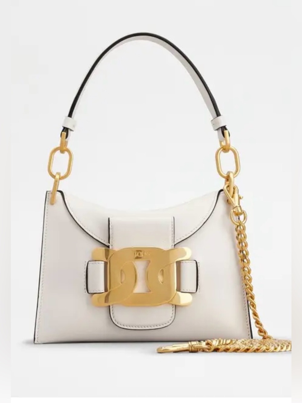 TOD’S Kate Mini White Leather Gold Chain Shoulder Bag NWT Authentic