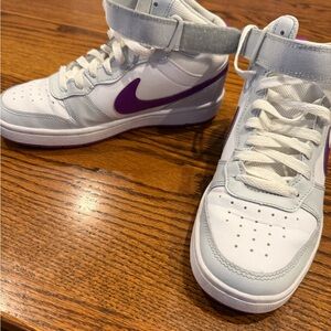 Nike White and Purple High-Tops