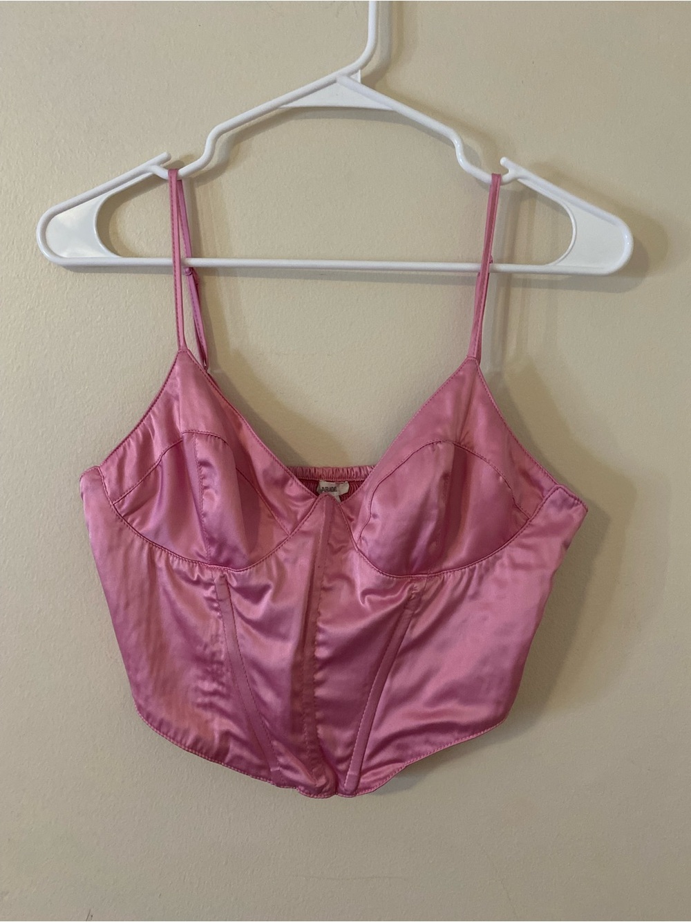 Garage Coquette Silky Pink Bustier Cami crop Top small