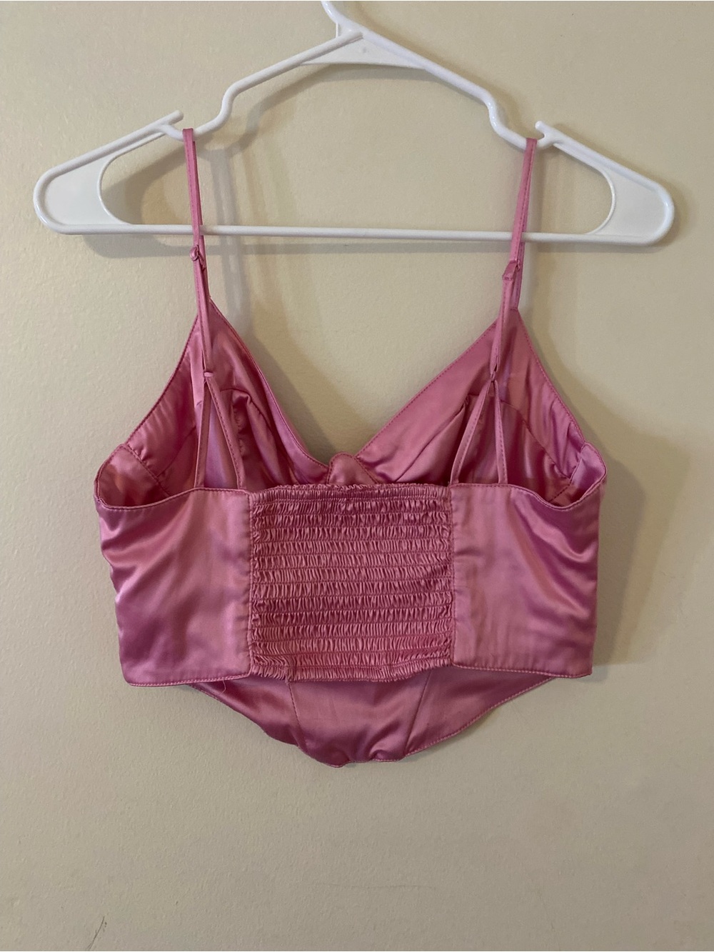 Garage Coquette Silky Pink Bustier Cami crop Top small - Picture 3 of 6