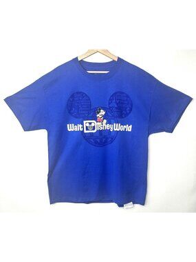 Walt Disney World Mickey Mouse Graphic T Shirt Mens XL Blue Disney Parks Tee