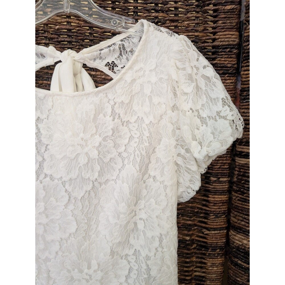 Free People Hailee Mini Dress Medium White Fairy Cottagecore Romantic Wedding - Picture 2 of 11