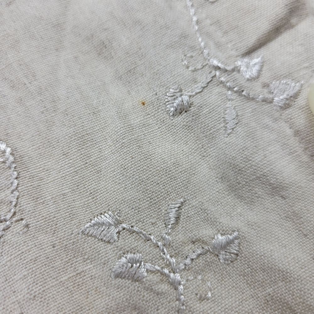 Talbots Women's Irish Linen Embroidered Button Down Blouse Size S - Picture 11 of 12