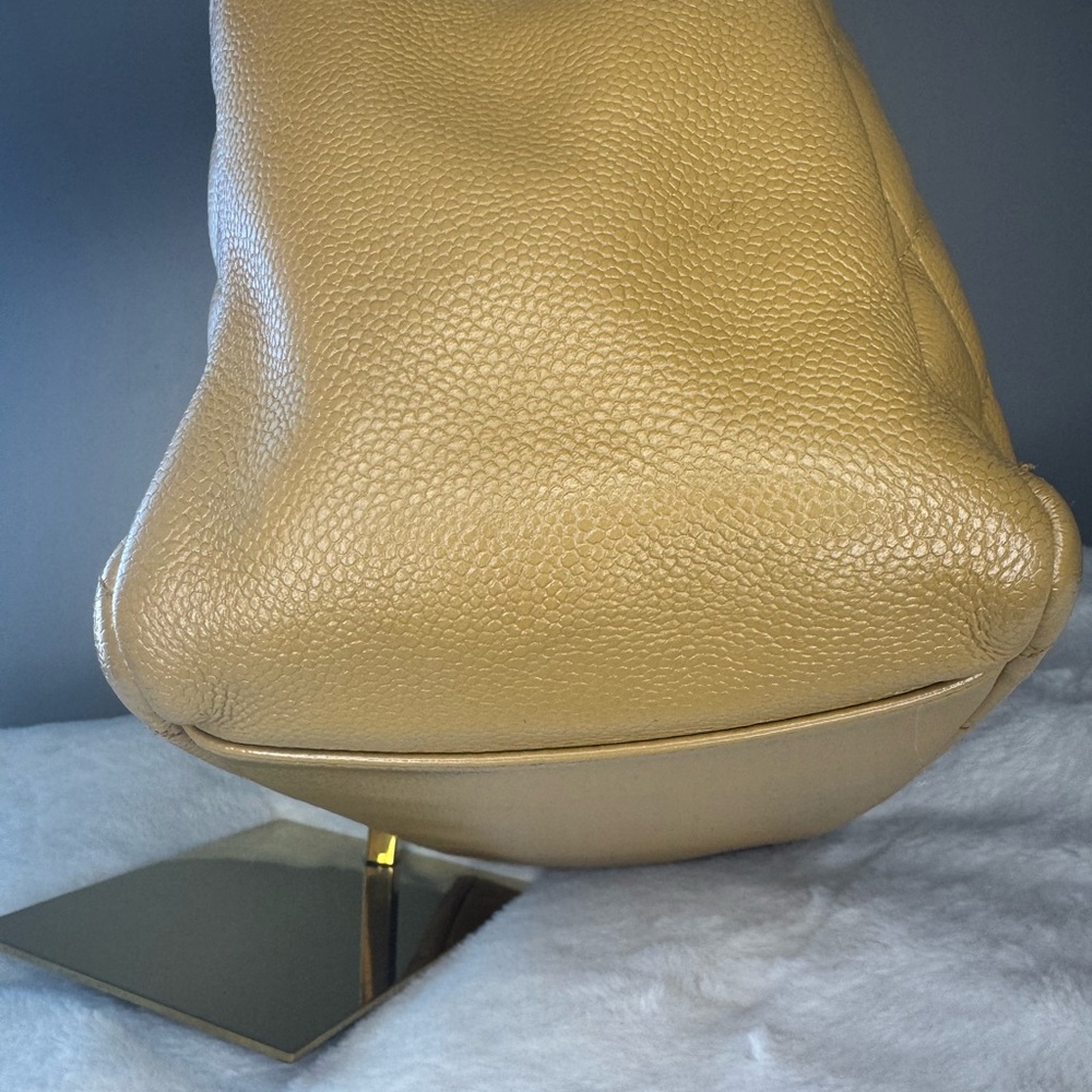 CHANEL Quilted Caviar Leather Beige Shopping Tote - Picture 6 of 16