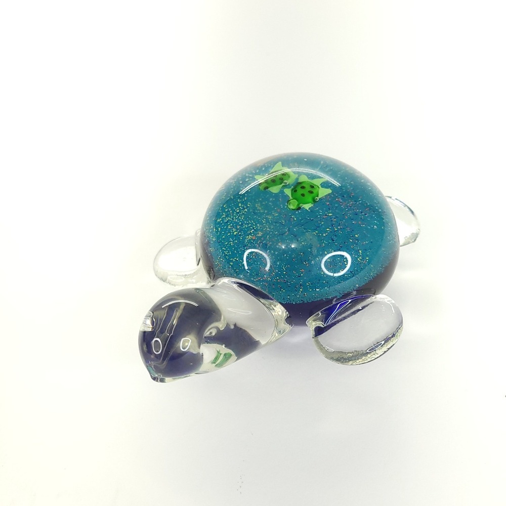 Paperweight Glass Sea Turtles With Baby Sea Turtles Inside Beautiful Ocean Art