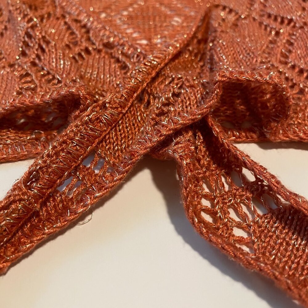 VINTAGE Worthington Shimmer Tie Front Cardigan - Picture 7 of 10