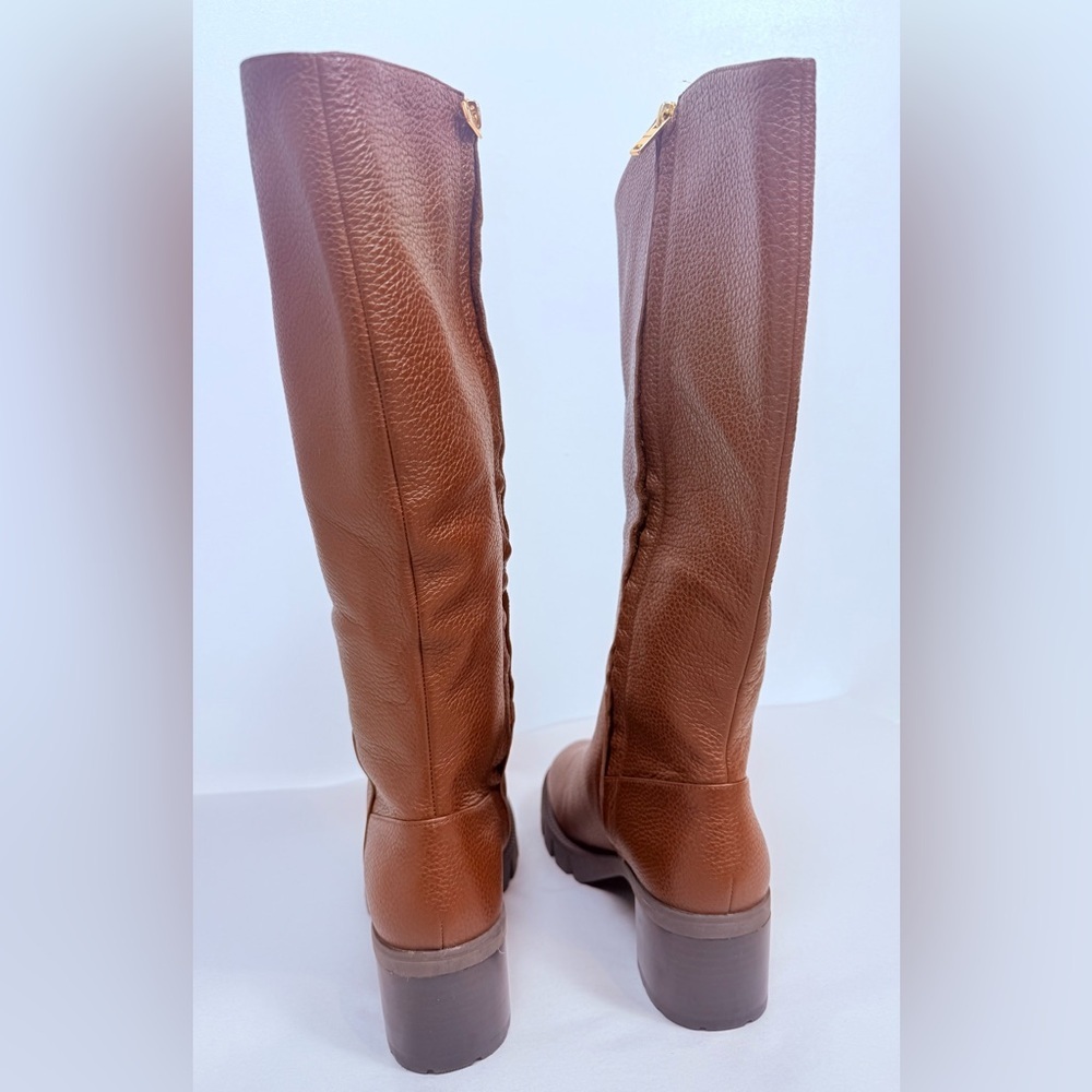 Coach Brown Cindy Pebbled Leather Riding Boot NEW - Picture 9 of 13