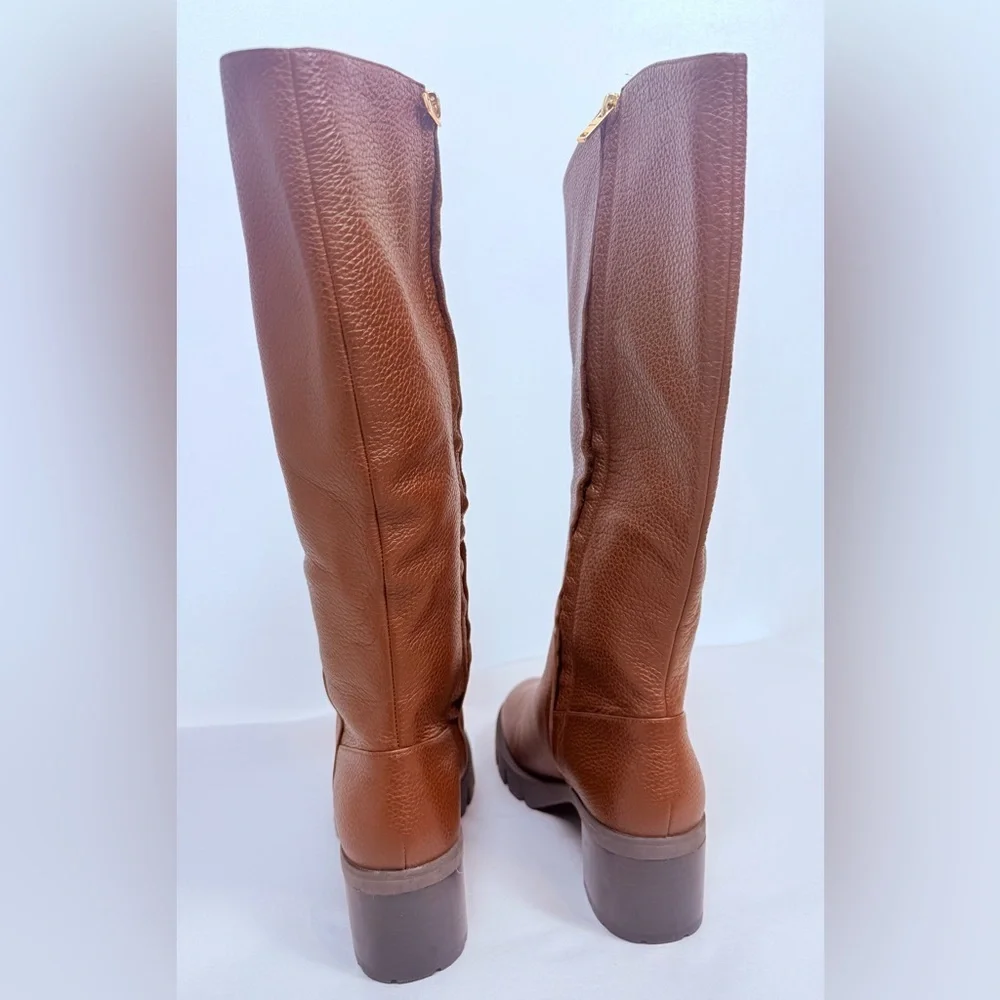Coach Brown Cindy Pebbled Leather Riding Boot NEW - Picture 9 of 13
