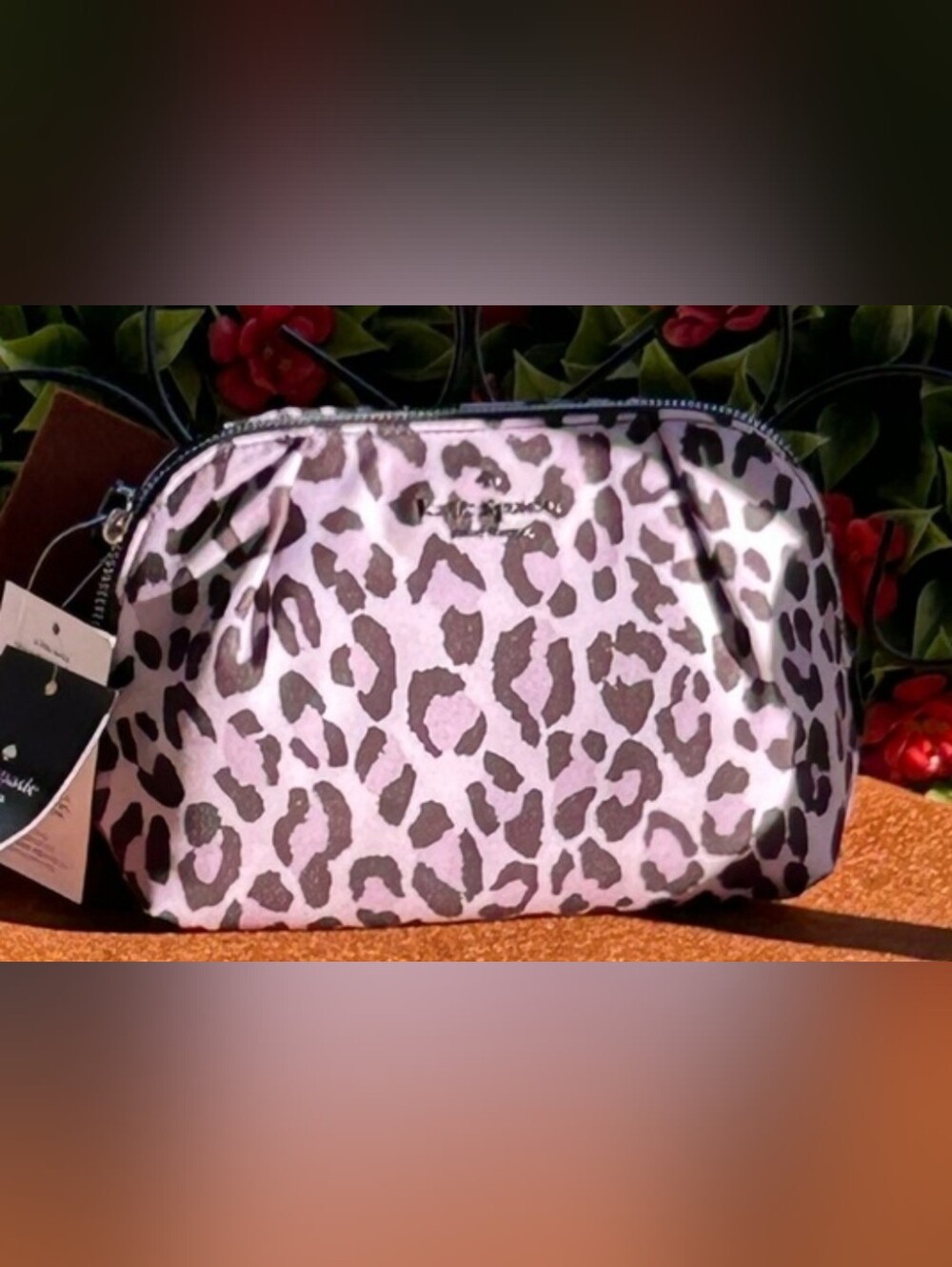 Kate Spade New York Chelsea Spotted Leopard Cosmetic Bag NWT