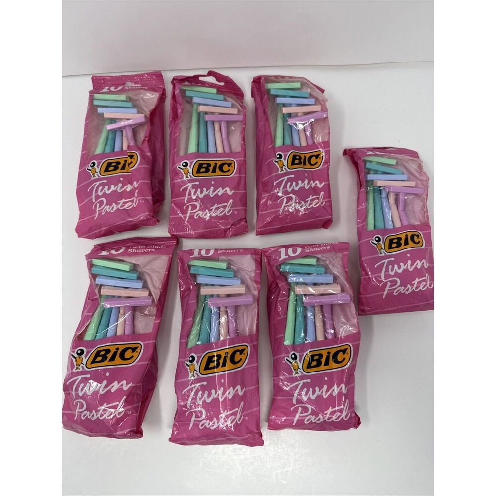 70 NEW BIC Silky Touch Women's Twin Blade Disposable Razors pastel colors pink