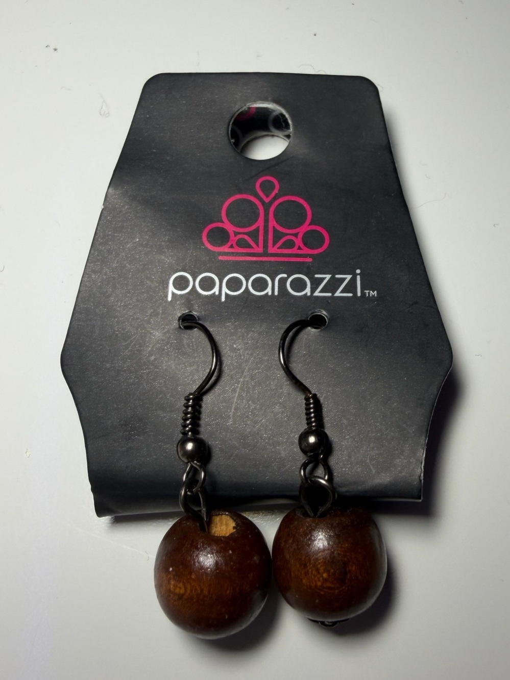paparazzi Brown Wooden Bead Drop Earrings
