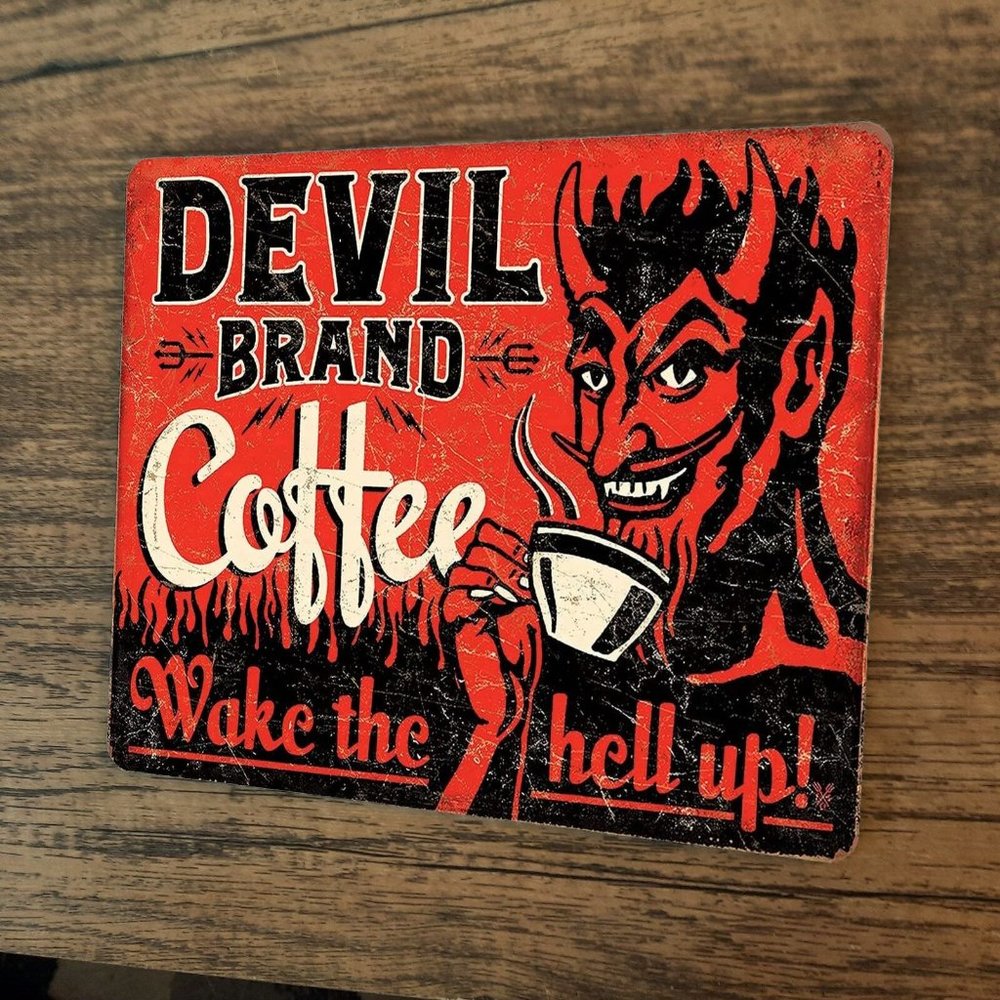 Devil Brand Coffee Mouse Pad‎ Star Wake the Hell Up