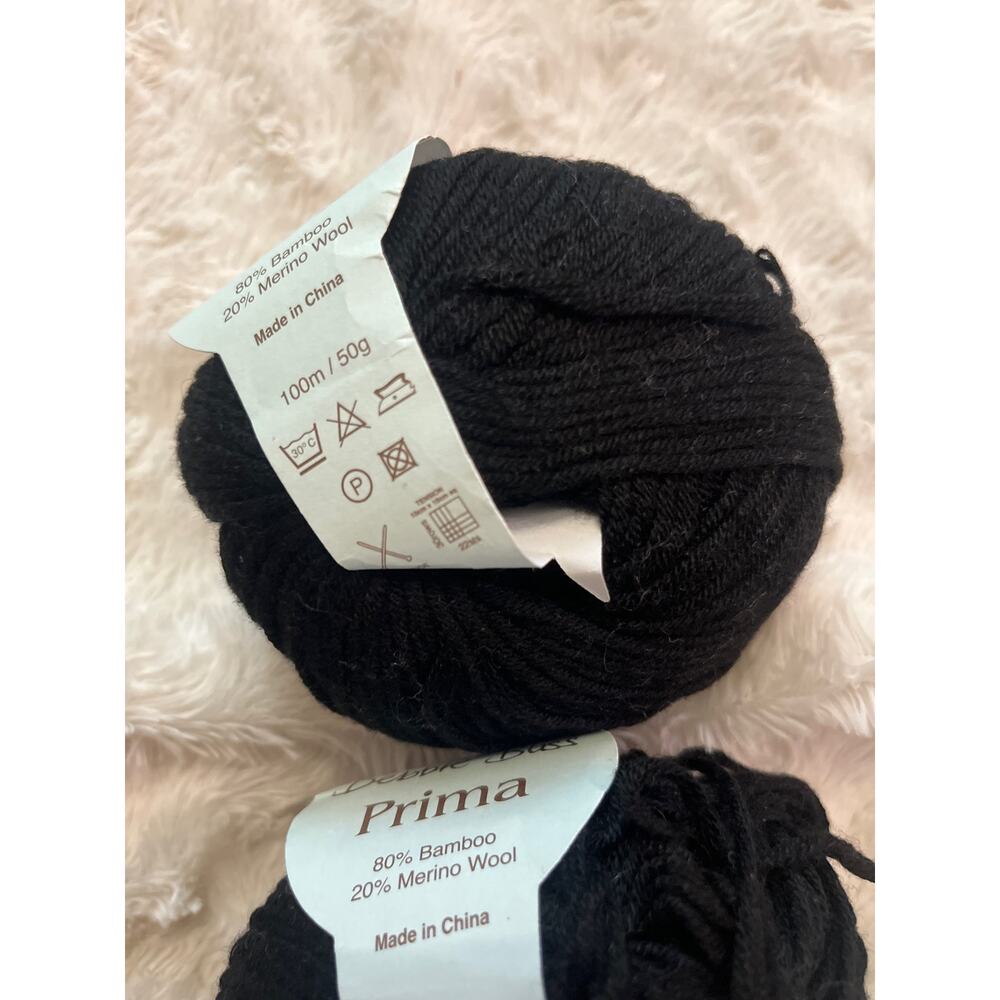 Debbie bliss prima 2 skeins black bamboo/merino wool - Picture 3 of 3