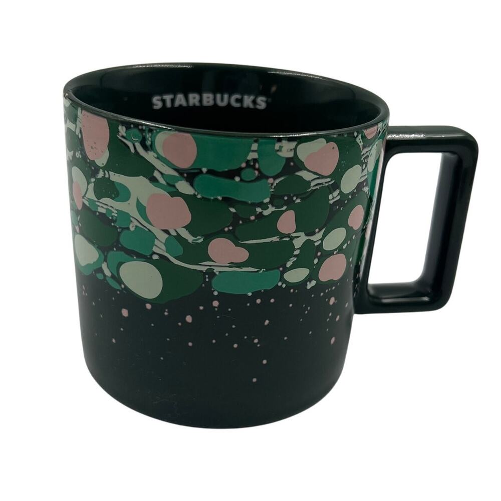 Starbucks Marble Forest Green Pink Sage‎ Ceramic Coffee Mug BWB22 2022