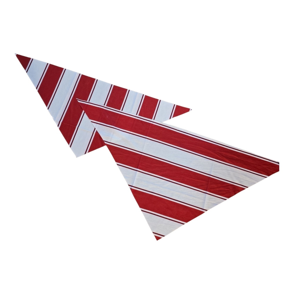 Red and White Striped Dog Bandanas‎ Set Of 3. 2med 1lg