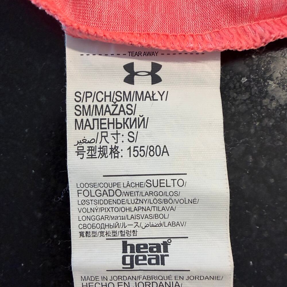 Under Armour HeatGear Racerback Tank Small Coral Athletic Gym Top - Picture 3 of 8