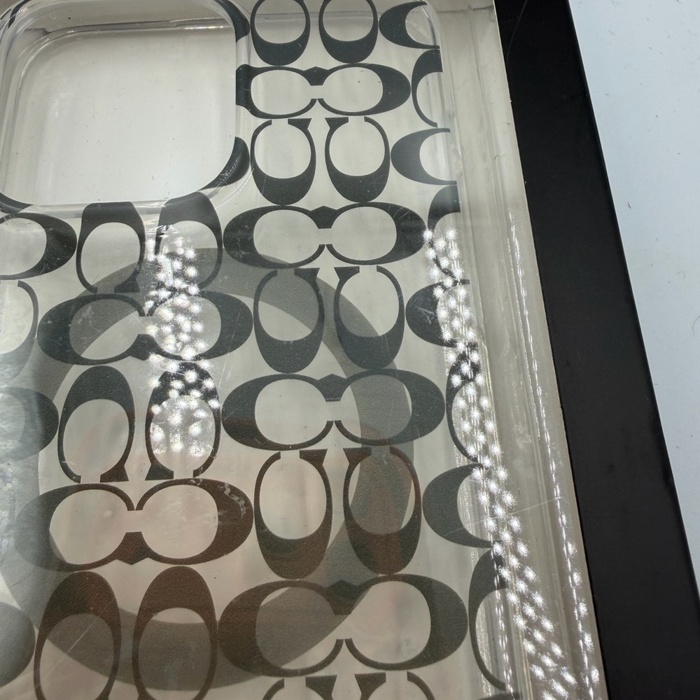 Coach Clear Signature MagSafe iPhone Case with Silver Logo Print - Picture 2 of 4